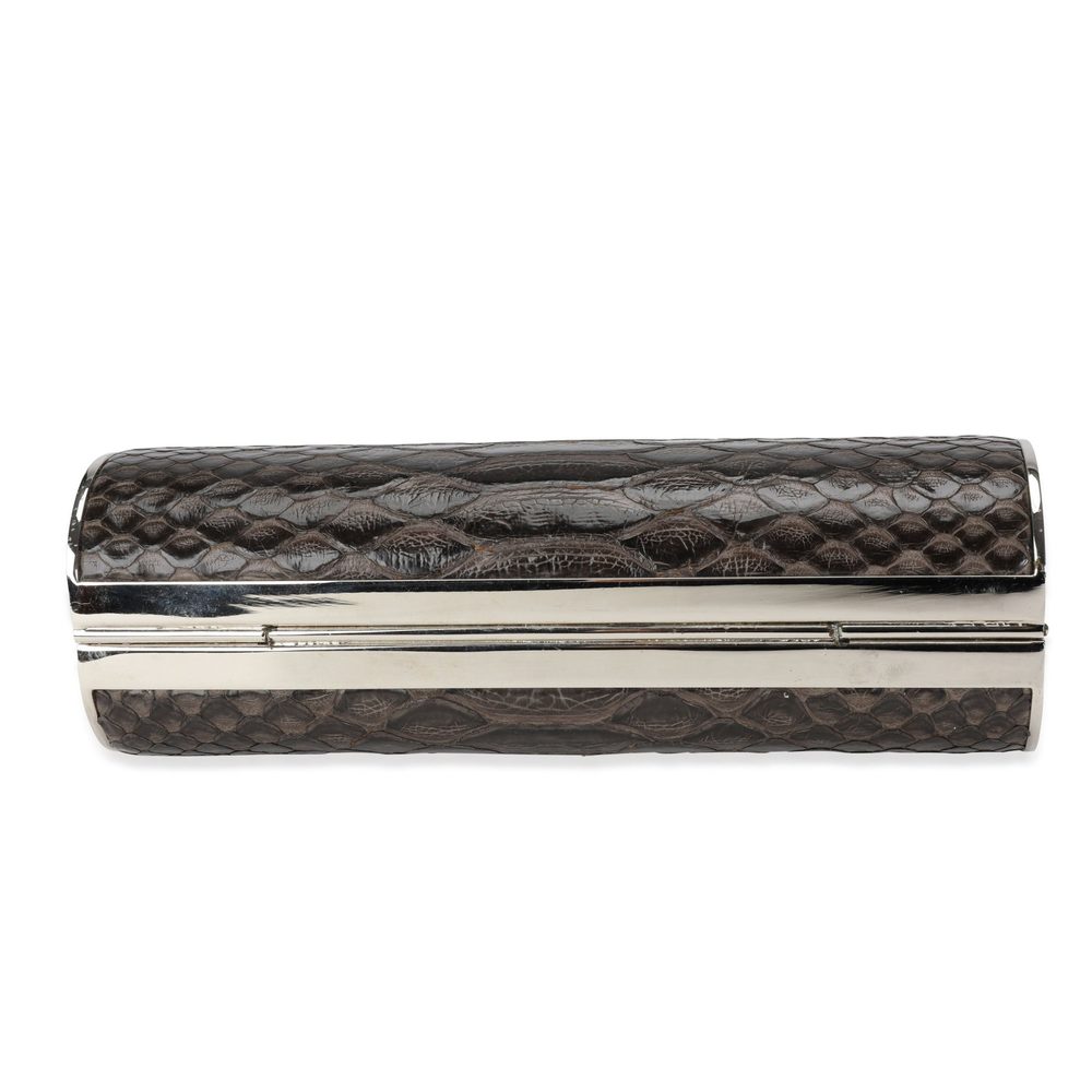 Judith Leiber Brown Python & Crystal Minaudiere - image 5